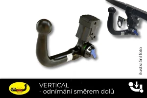 Vonóhorog Nissan Qashqai 2024/06- (J12 f.l.) , függőlegesen kivehető, AUTO-HAK