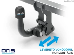 Vonóhorog Dacia Logan MCV kombi vízszintesen kivehető, kulccsal zárható, Oris, (040-293)